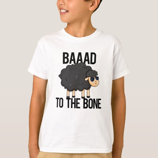 Baaad naar de zwarte schaap van het bot t-shirt (Voorkant)