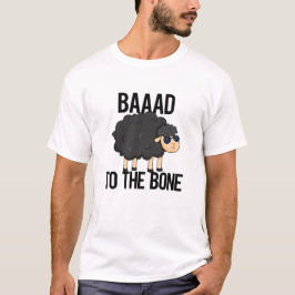 Baaad naar de zwarte schaap van het bot t-shirt