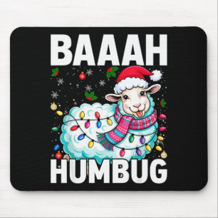 Baaah Humbug Schaap Kerstlichtjes Grappig Anti Ker Muismat