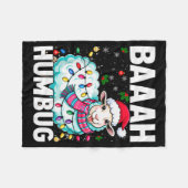 Baaah Humbug Schaap Kerstverlichting Grappig Anti Fleece Deken (Voorkant (Horizontaal))