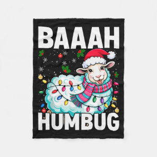 Baaah Humbug Schaap Kerstverlichting Grappig Anti Fleece Deken