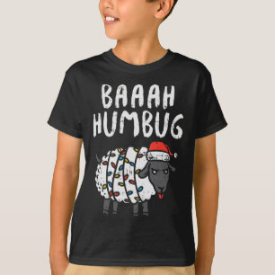 Baaah Humbug Schaap Xmas Lights Fun Anti Kerst T-shirt