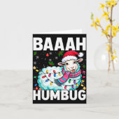 Baaah Humbug Sheep Xmas Lights Funny Anti Christma Kaart (Gele Bloem)