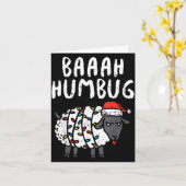 Baaah Humbug Sheep Xmas Lights Funny Anti Christma Kaart (Gele Bloem)