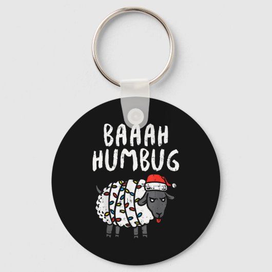Baaah Humbug Sheep Xmas Lights Funny Anti Christma Sleutelhanger (Voorkant)
