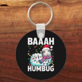 Baaah Humbug Sheep Xmas Lights Funny Anti Christma Sleutelhanger (Voorkant)
