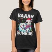 Baaah Humbug Sheep Xmas Lights Funny Anti Christma T-shirt (Voorkant)