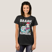 Baaah Humbug Sheep Xmas Lights Funny Anti Christma T-shirt (Voorkant volledig)