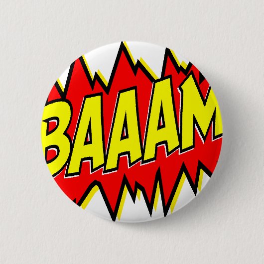 BAAAM. RONDE BUTTON 5,7 CM (Voorkant)