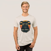 Baaarilliant Funny Sheep Pun Retro Sunset Sunglass Tri-Blend Shirt (Voorkant volledig)