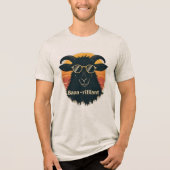Baaarilliant Funny Sheep Pun Retro Sunset Sunglass Tri-Blend Shirt (Voorkant)