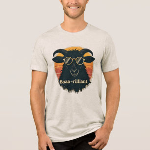 Baaarilliante Grappige Schaap Stijl Zonneschermbri Tri-Blend Shirt