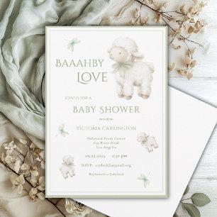 Baahby Liefde Lam Schaap Baby Shower Uitnodiging
