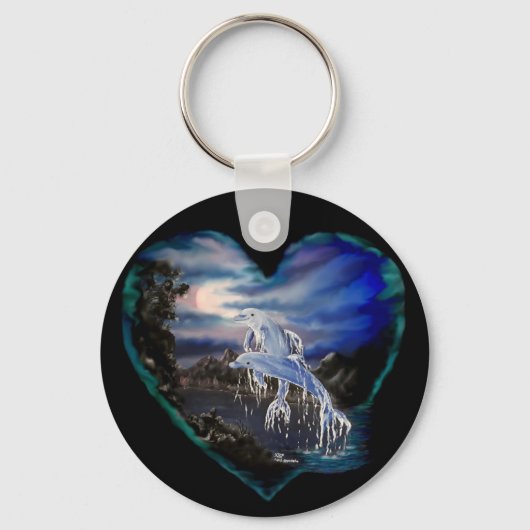 Baai bij nacht, Dolphin Love Sleutelhanger (Voorkant)