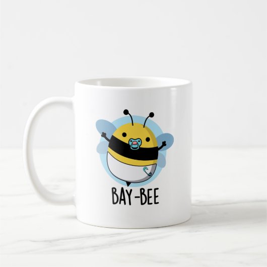 Baai-bijen Funny Baby Bee Pun Koffiemok (Links)