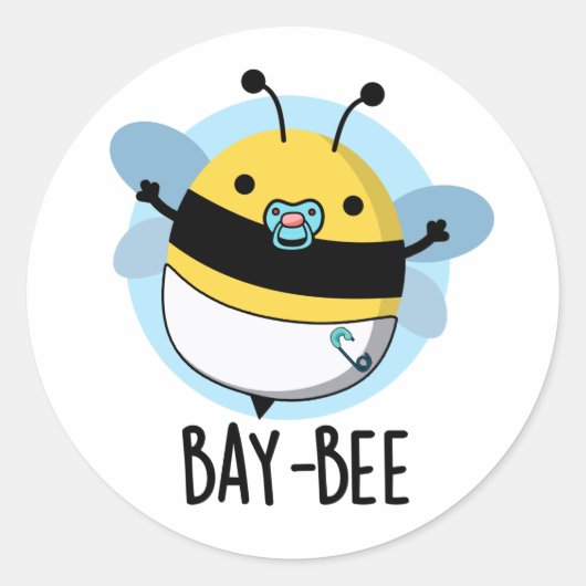 Baai-bijen Funny Baby Bee Pun Ronde Sticker (Voorkant)
