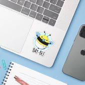 Baai-bijen Funny Baby Bee Pun Sticker (Laptop met iPhone)