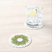 BAAI BLADEREN KRANS geschulpte ronde papieren Onde Kartonnen Onderzetters (Insitu)