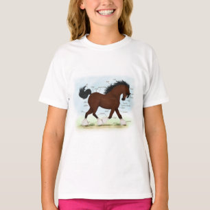 Baai Clydesdale Paarden Anatomische Grafiek Onderw T-shirt