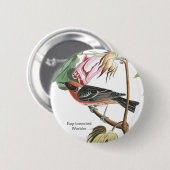 Baai-gebrande Warbler, Audubon, Houtwarbler, Vogel Ronde Button 5,7 Cm (Voorkant /achterkant)
