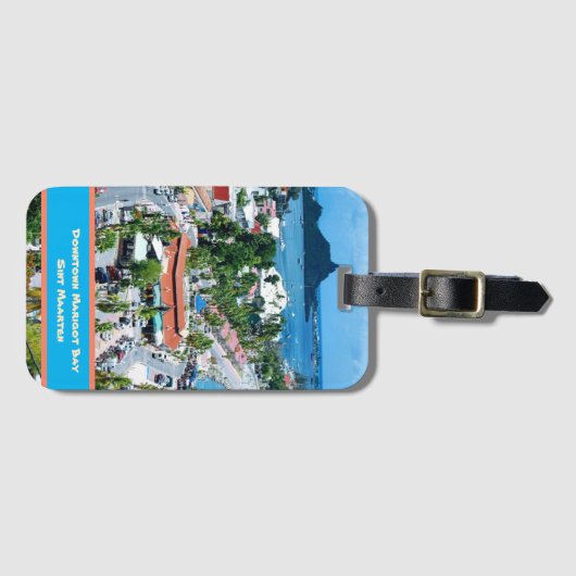 Baai in het centrum van Marigot, Sint Maarten Bagagelabel (Voorkant (horizontaal))