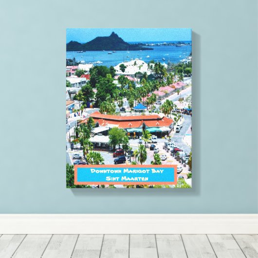 Baai in het centrum van Marigot, Sint Maarten Canvas Afdruk (Insitu (Houten vloer))