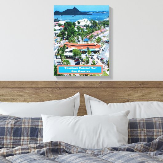 Baai in het centrum van Marigot, Sint Maarten Canvas Afdruk (Insitu (Slaapkamer))