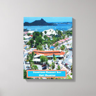 Baai in het centrum van Marigot, Sint Maarten Canvas Afdruk