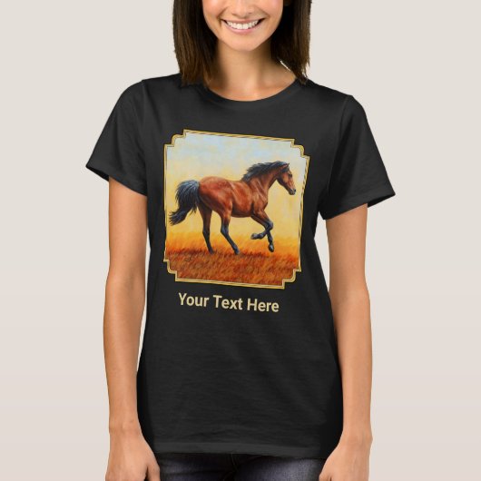 Baai met Mustang Wild Horse T-shirt (Voorkant)