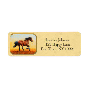 Baai met paardengeel etiket