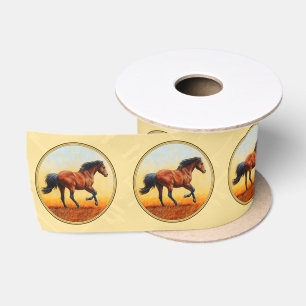 Baai met paardengeel satijnen lint