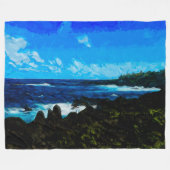 Baai op weg naar Hana Maui Abstract Fleece Deken (Voorkant (Horizontaal))