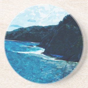 Baai op weg naar Hana Maui Abstract Zandsteen Onderzetter