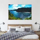 Baai op weg naar Hana Maui Hawaii Abstract Canvas Afdruk (Insitu (Slaapkamer))