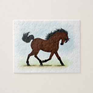 Baai paard met Ruitenpaard van Blaze Legpuzzel