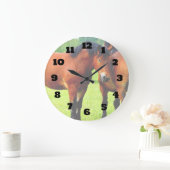 Baai Pools rode paard in een groot groen weidehuis Grote Klok (Huis)