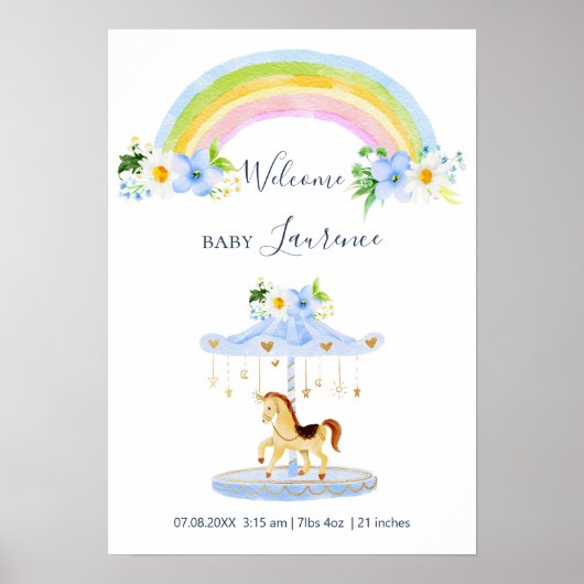 Baai Poster van aankondiging van de geboorte van d (Voorkant)