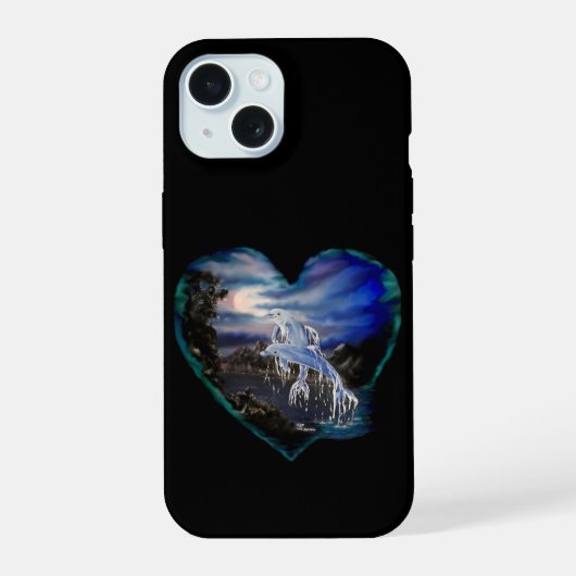 Baai 's Nachts, Dolfijnenliefde iPhone 15 Case (Achterkant)