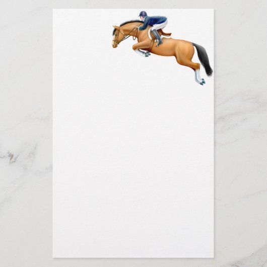 Baai Show Jumper Horse Stationery Briefpapier (Voorkant)