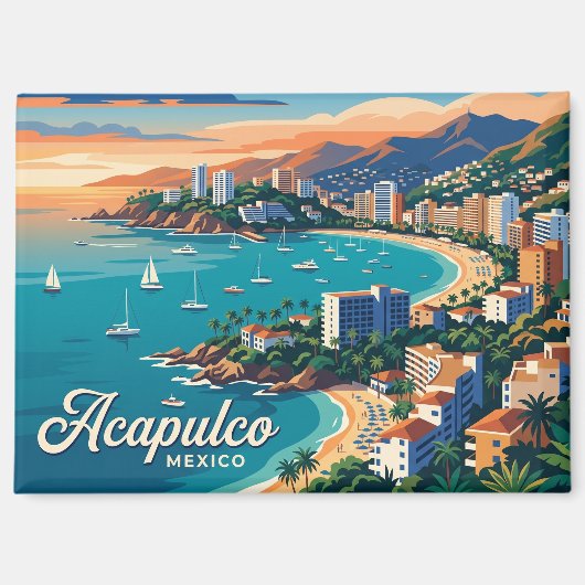 Baai van Acapulco Mexico Magneet (Voorkant)
