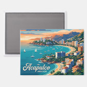 Baai van Acapulco Mexico Magneet (Voorkant / Achterkant)