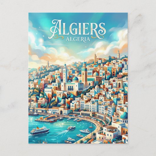 Baai van Algiers Algerije Briefkaart (Voorkant)