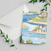 Baai van boten | Moderne aquarelschildering Briefkaart