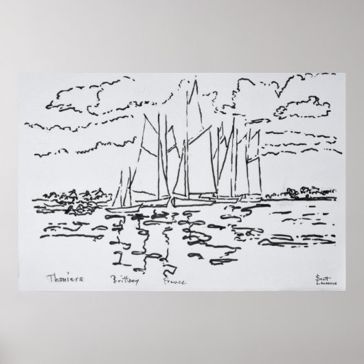 Baai van Concarneau | Bretagne, Frankrijk Poster (Voorkant)