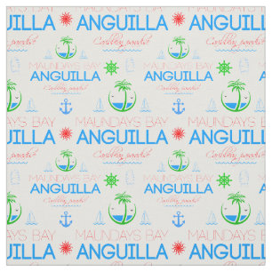 Baai van de berg, Anguilla Kleurtekst, het Patroon Stof