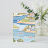 baai van de boten | Moderne Waterverf schilderkuns Briefkaart (Staand voorkant)