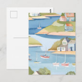 baai van de boten | Moderne Waterverf schilderkuns Briefkaart (Voorkant / Achterkant)