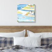 baai van de boten | Moderne Waterverf schilderkuns Canvas Afdruk (Insitu (Slaapkamer))