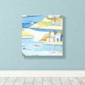 baai van de boten | Moderne Waterverf schilderkuns Canvas Afdruk (Insitu (Houten vloer))