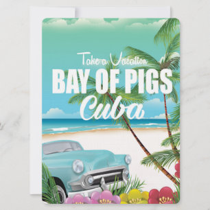 Baai van de Varkens, Cuba strand vakantieposter Kaart